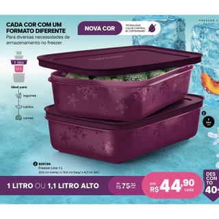 Tupperware Freezer Line 1 litro Tupperware nova cor Tupperware