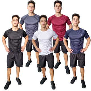 Kit 5 Camisa Camiseta Dry Fit Masculina Academia Treino Esporte Exercícios Corrida Ciclismo Camisas Básica Blusa Lisa