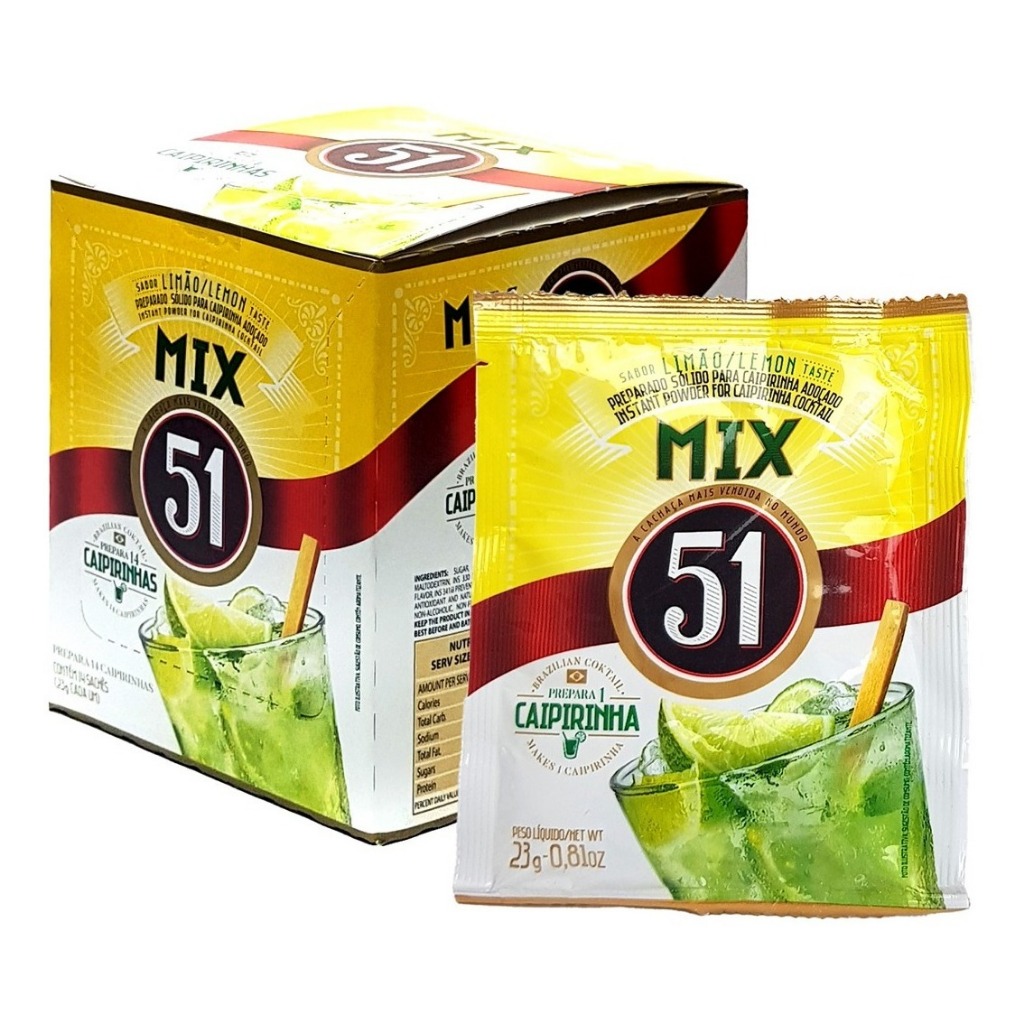 Caipirinha Mix Cachaça 51 Com 14 Sachês