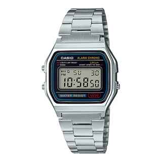 Relógio Unissex 5ATM Casio - Prateado A158WA-1DF-SC