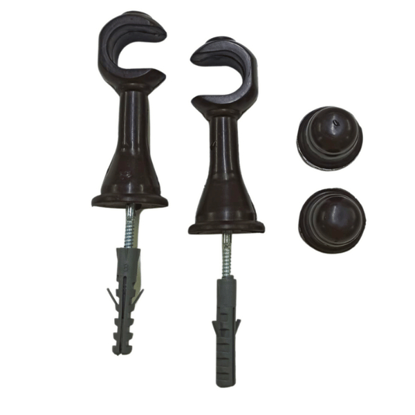 Suporte Varão Cortina Simples 19mm Par Com Ponteira - Cores