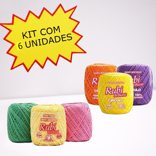 Linha Rubi Para Bordado com 40 metros - Kit 6 unidades | Shopee Brasil