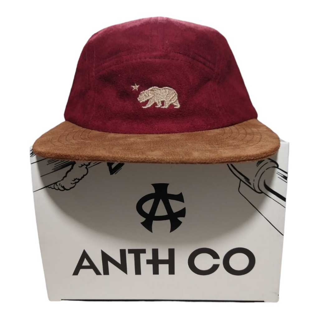 Boné Anth Co Five Panel Ursa Bordo Original Fitão Aba Reta | Shopee Brasil