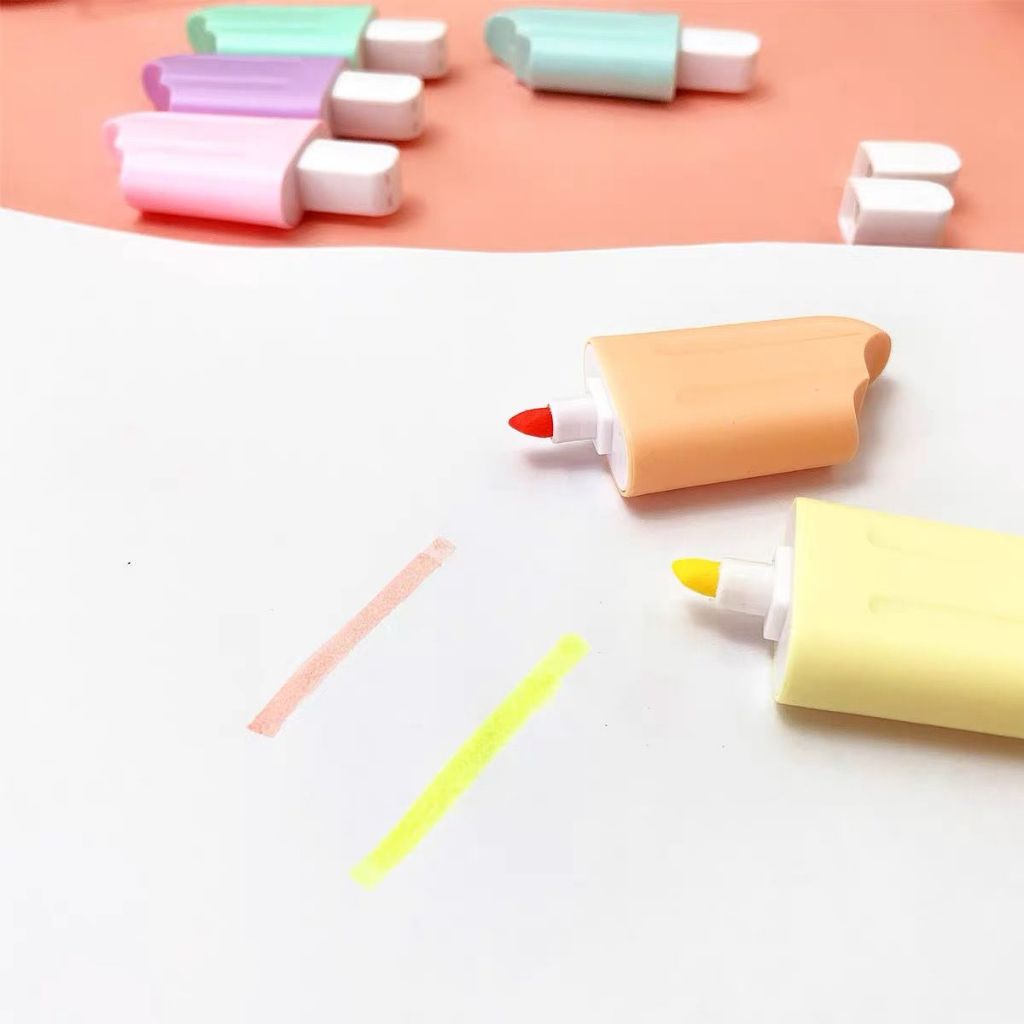 KIT 6 PACOTE Marca Texto Mini Picolé Sorvete 6 cores Papelaria/Escola ...