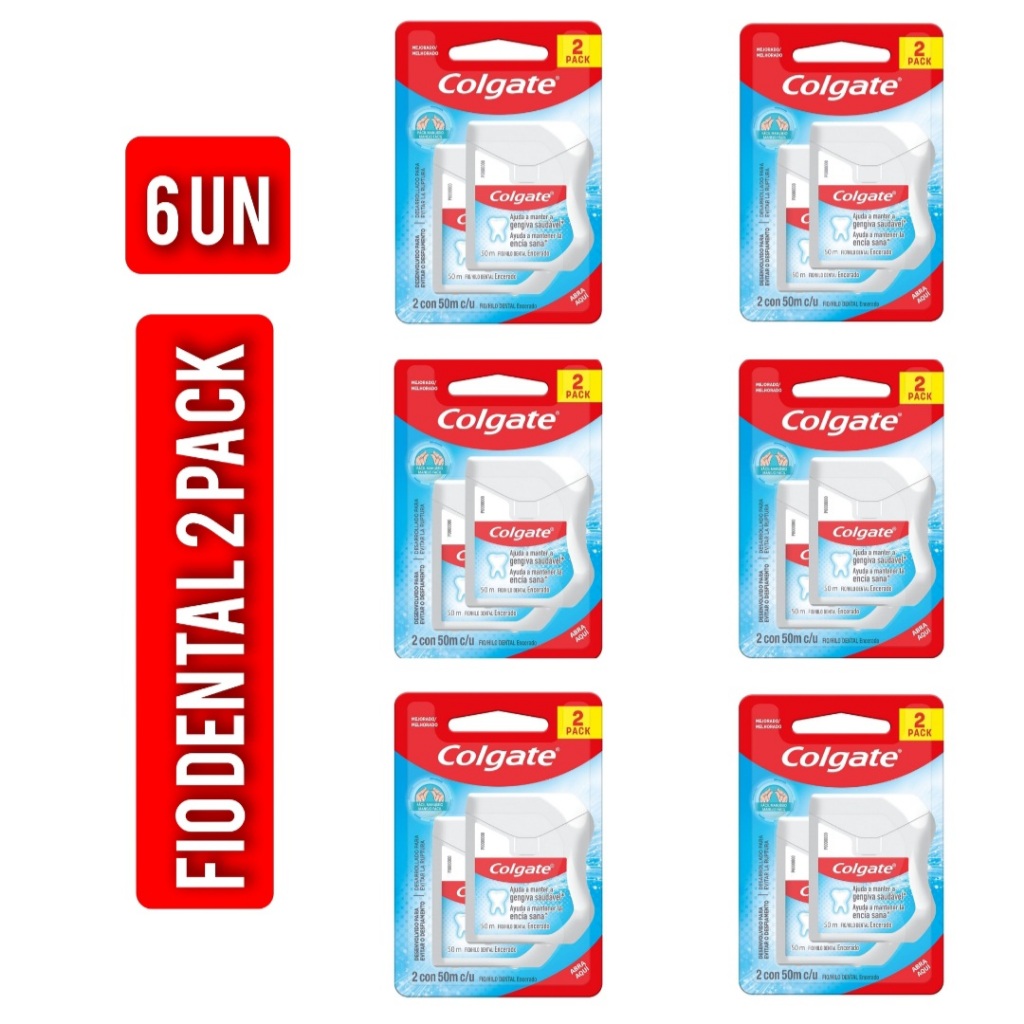 Fio Dental Encerado Colgate 50 Metros Pack 2 Un cada | Shopee Brasil