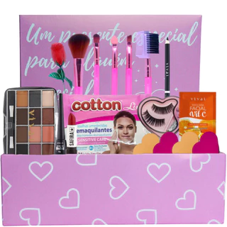 kit maquiagem com caixa rosa linda make presente luxo promoção
