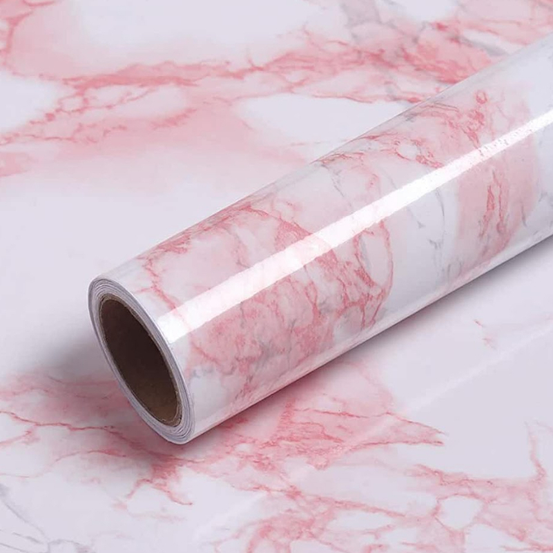Papel de Parede PREMIUM Mármore Rose 5m x 45cm Autoadesivo Decorativo