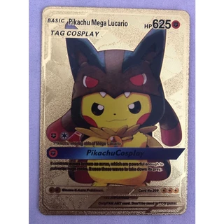 Card Tag Pokemon - Pikachu Mega Lucario - Pikachu Cosplay