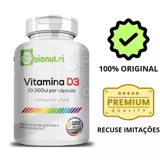 Vitamina D3 10.000 ui Ossos Fortes e Energia 120 caps