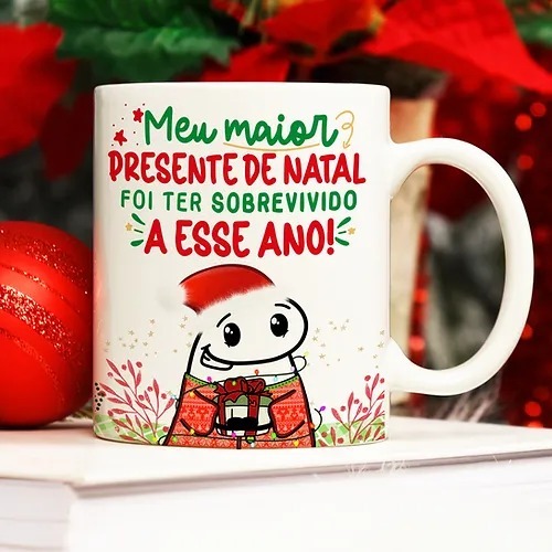 Caneca Personalizada Flork Natal Meu Maior Presente De Natal Foi Ter Sobrevivido A Esse Ano