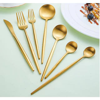 Conjunto De Talheres Aço Inoxidável 24pcs Com Colher Garfo Faca e Colher de Café