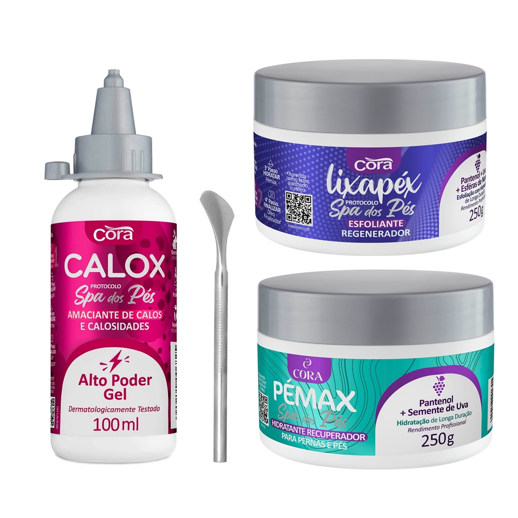 Kit Calox Gel 100ml + Espátula 222 + Lixapex Pantenol uva 250G + Pemax ...