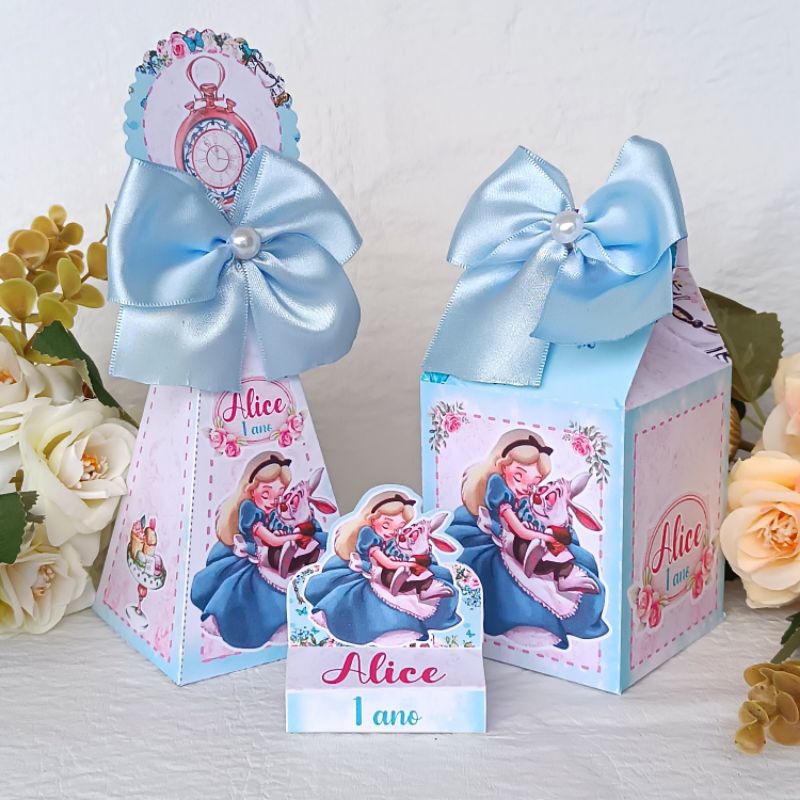 Kit 15 Lembrancinhas Alice no País das Maravilhas Caixas Personalizadas ...