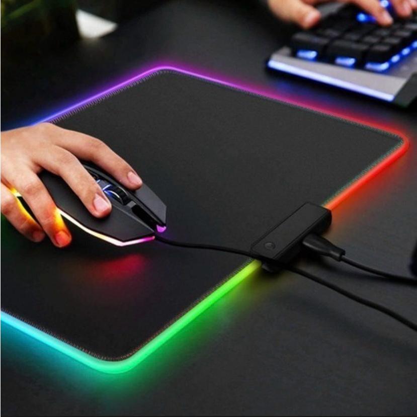 Mousepad Mouse pad Gamer Led Rgb 7 Cores Barato Tamanho Grande 35 X 25cm Office Oferta