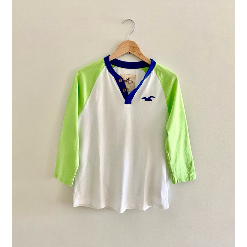 Camiseta Hollister Henley Preta Pp 100% Algodão - Original