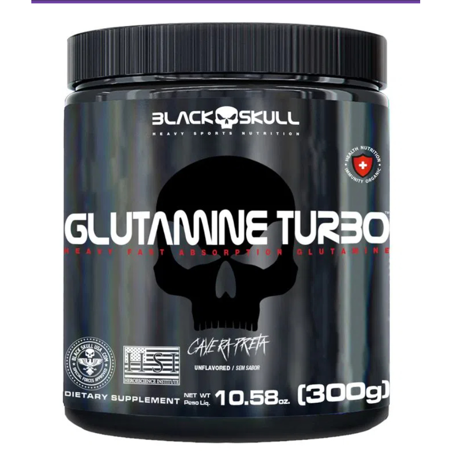 GLUTAMINE TURBO CAVEIRA PRETA - GLUTAMINA - 300G