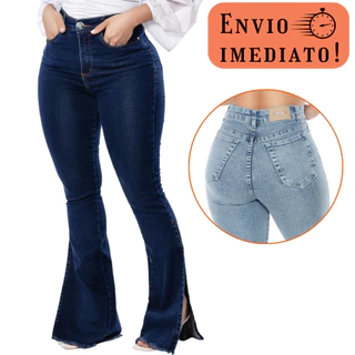 Calça Jeans Feminina Flare Cintura Alta Com Elastano Premium Empina Bumbum-Promoção