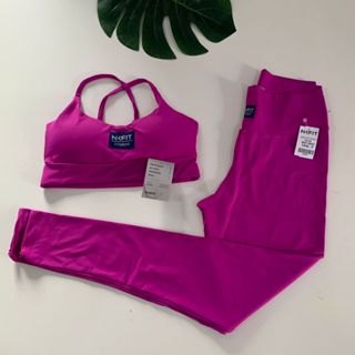 Roupa Academia Feminina Conjunto Calça Legging e Top Fitness Cós Alto