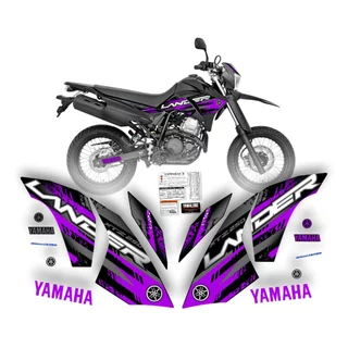 KIT ADESIVOS moto de trilha Xtz Lander 250cc detalhes roxo purpura