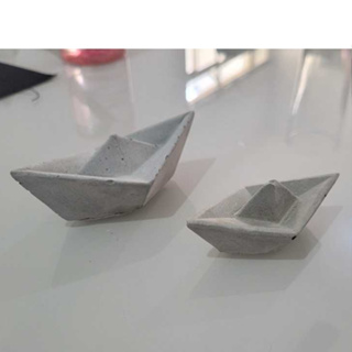 Barco Escultura De Cimento Decoração Tamanhos Diferentes MALEOGA - 2 pçs