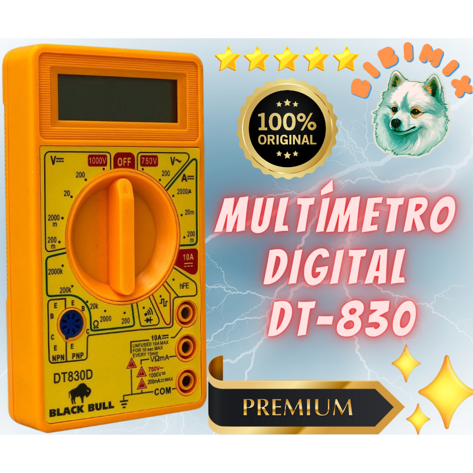 Multímetro Digital Profissional Série DT-830 / Display Digital / 1 Par ...