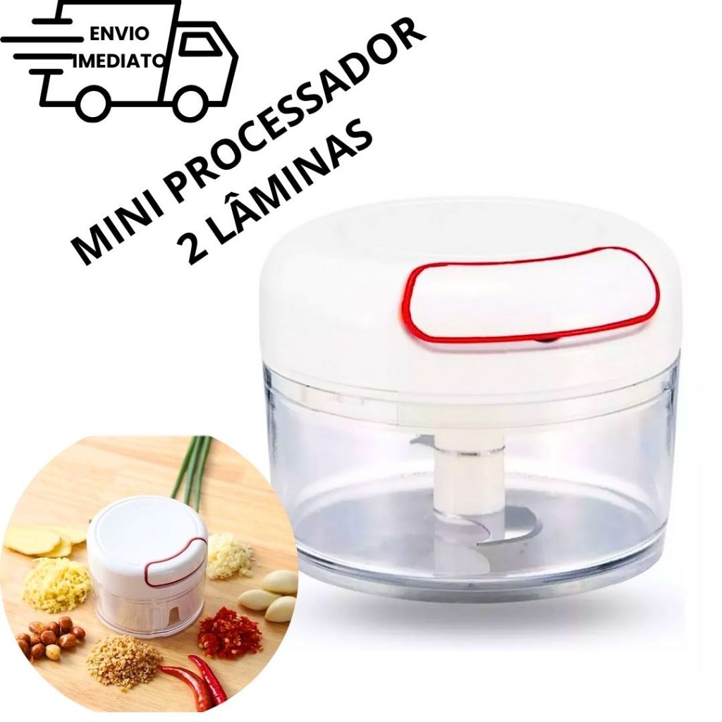 Mini Processador De 2 Lâminas Para Alimentos Triturador Mix Manual ...