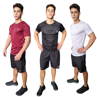 Kit 3 Camisa Camiseta Dry Fit Masculina Academia Treino Esporte Exercícios Corrida Ciclismo Camisas Básica Blusa Lisa