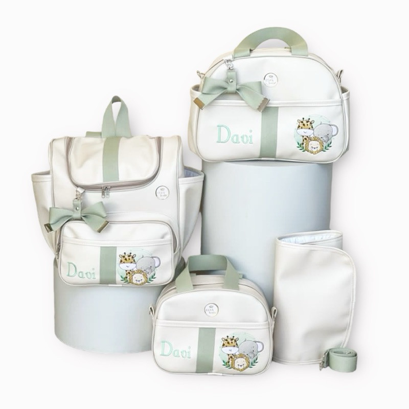Bolsa Materndiade Menino Safari Kit Bolda Maternidade Menino