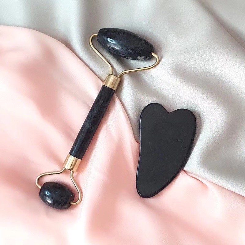 Rolo Pedra de Jade Placa Gua Sha Massagem Facial Anti Ruga | Shopee Brasil