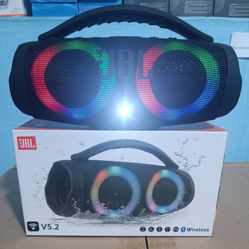 Caixa de Som Boombox 23cm Bluetooth Portátil Bombox Sem Fio Pen Drive SD Alto Falante