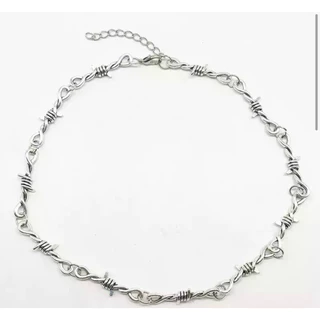 Choker Arame Farpado Prata