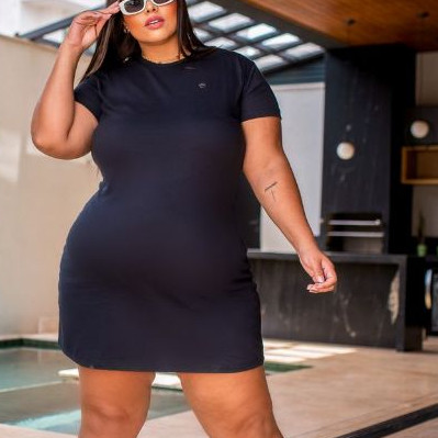 Vestido Feminino Plus Size Camisão/ Camisetão Moda Maior Kamaleão ORIGINAL. Vestidos Chamise Extra GG