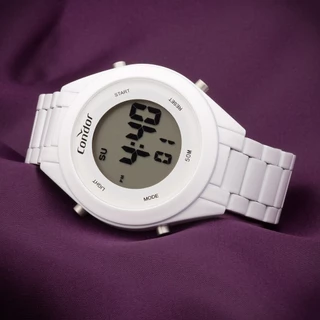 Relogio feminino digital branco condor COAE19432AM/4B