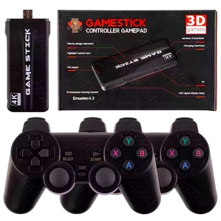 GAME STICK GD10 emuelec 4.3 selo Video Game Portátil Atualizado 2023 4k + 2 Controles Sem Fio