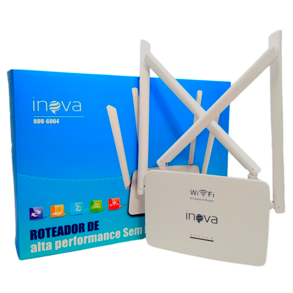Roteador Sem Fio 4 Antenas Longo Alcance Wifi 300 Mbps 110/220v Frequência 2.4Ghz Sinal Amplo