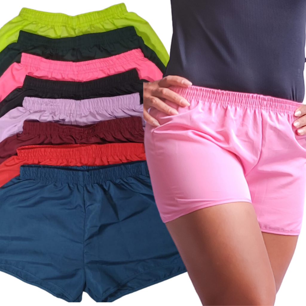 Kit 8 Short Tactel Feminino , leve e soltinho , shortinho para academia ...