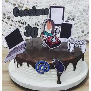 bolo #decoração #topper #jogo #videogame #festa #chantilly