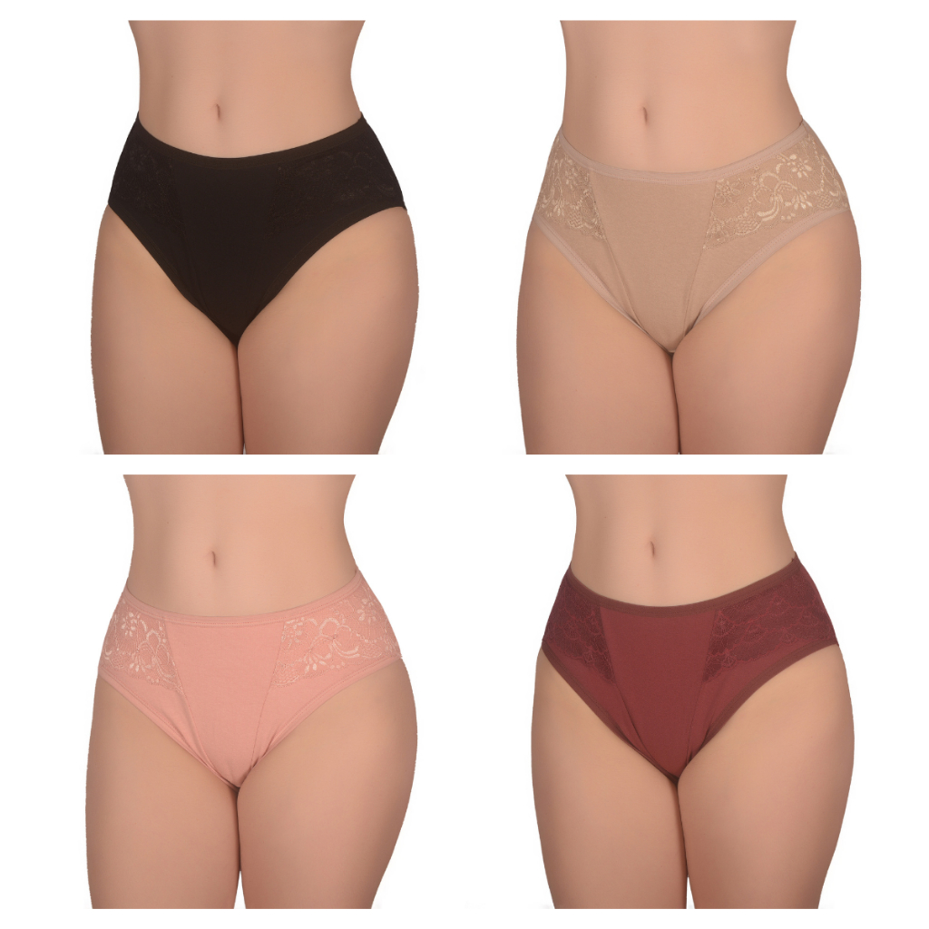 Kit 8 Calcinhas PLUS SIZE de Algod o com Renda Confort vel Moda