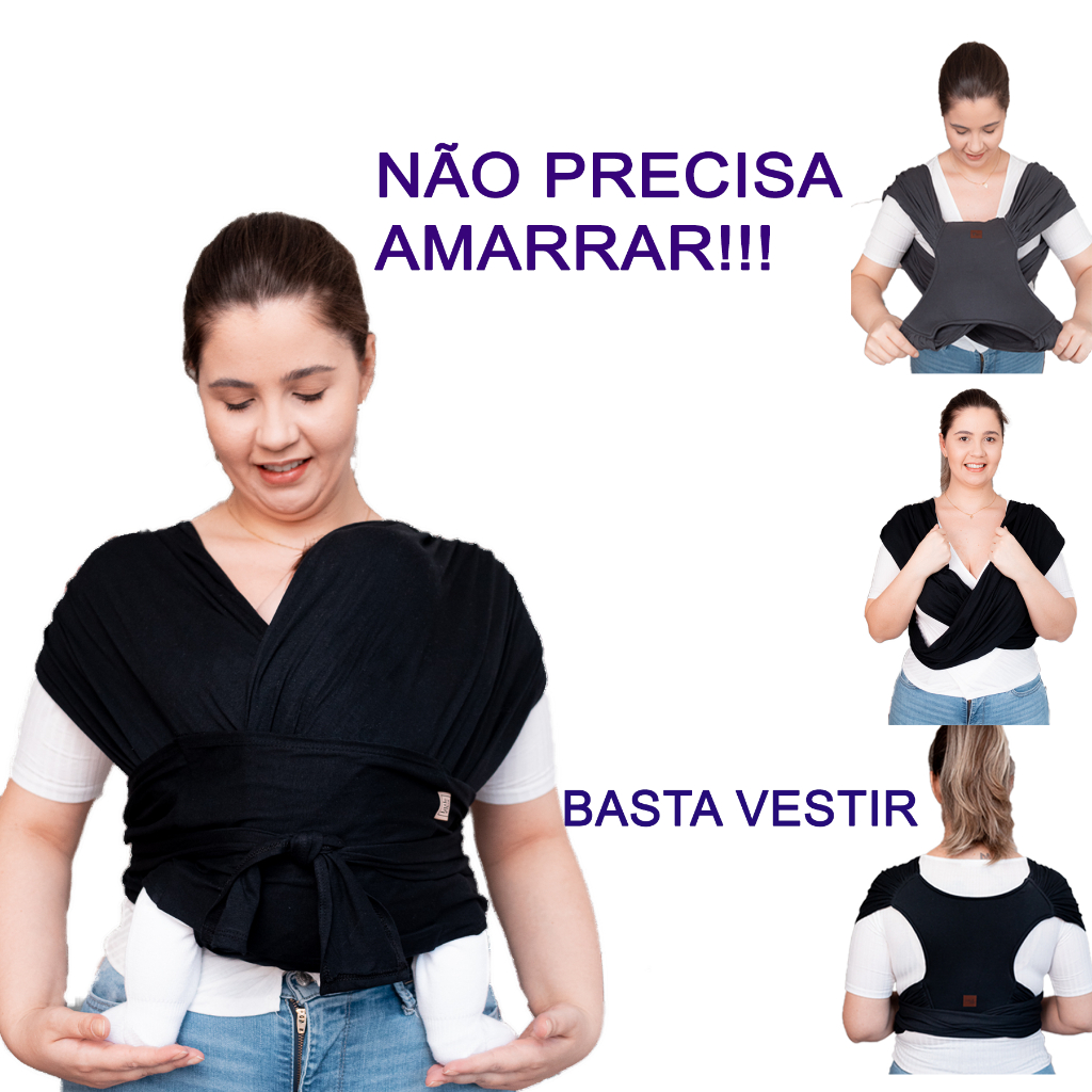 WRAP SLING CANGURU DE VESTIR, CARREGADOR DE BEBÊ DRY-FIT