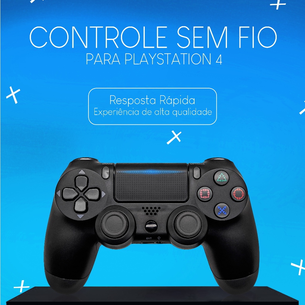 Controle PS4 Preto Sem Fio Primeira Linha Com Caixa e com marca--A054