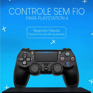 Controle PS4 Preto Sem Fio Primeira Linha Com Caixa e com marca--A054