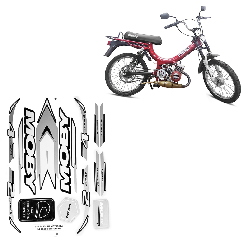 Adesivo Mobilete Bikelete Moby - Kit 13 unidades | Shopee Brasil