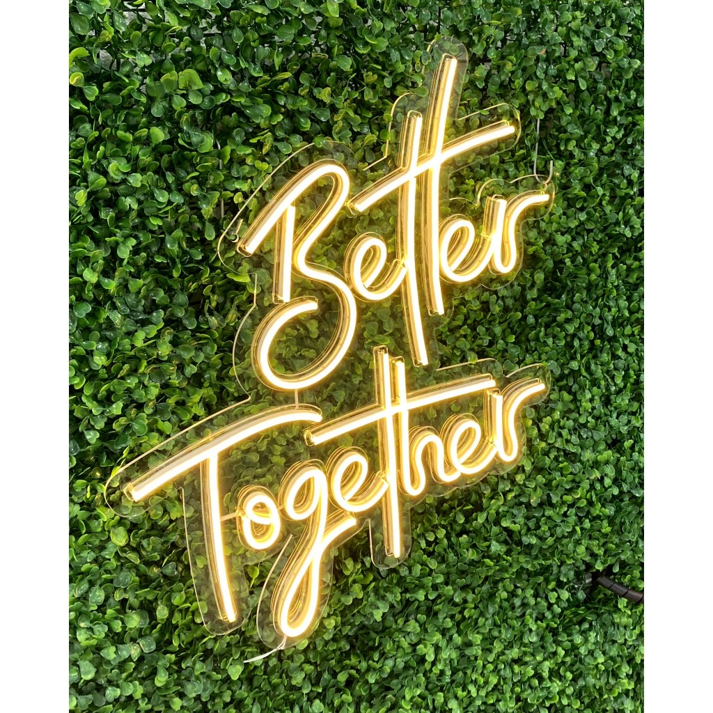 Painel Neon Led Better Together decoração festa casamento