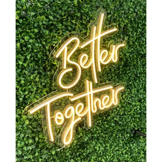Painel Neon Led Better Together decoração festa casamento