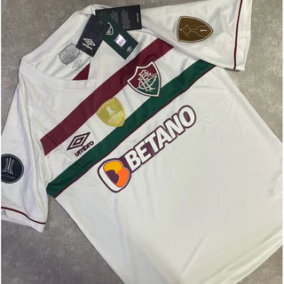 Camisa Fluminense Branca 23/24 - Com todos os Patchs da Libertadores