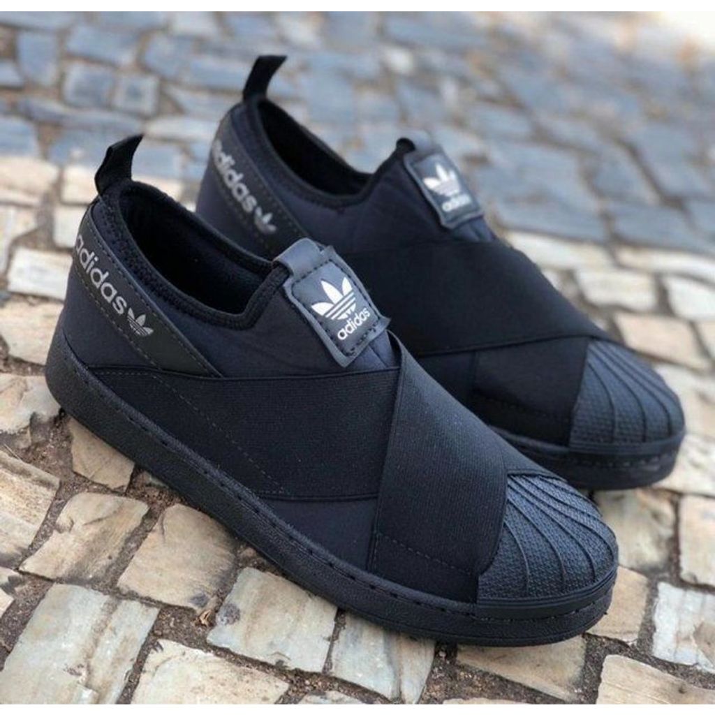 Tênis adidas superstar slip on unissex hot sale elástico preto