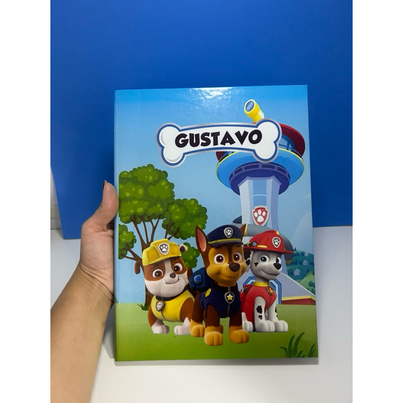 Caderno brochura grande personalizado patrulha canina
