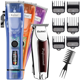Kit Maquina Cortar Cabelo Profissional Kemei Tm2860 + Maquina de Acabamento Km9163