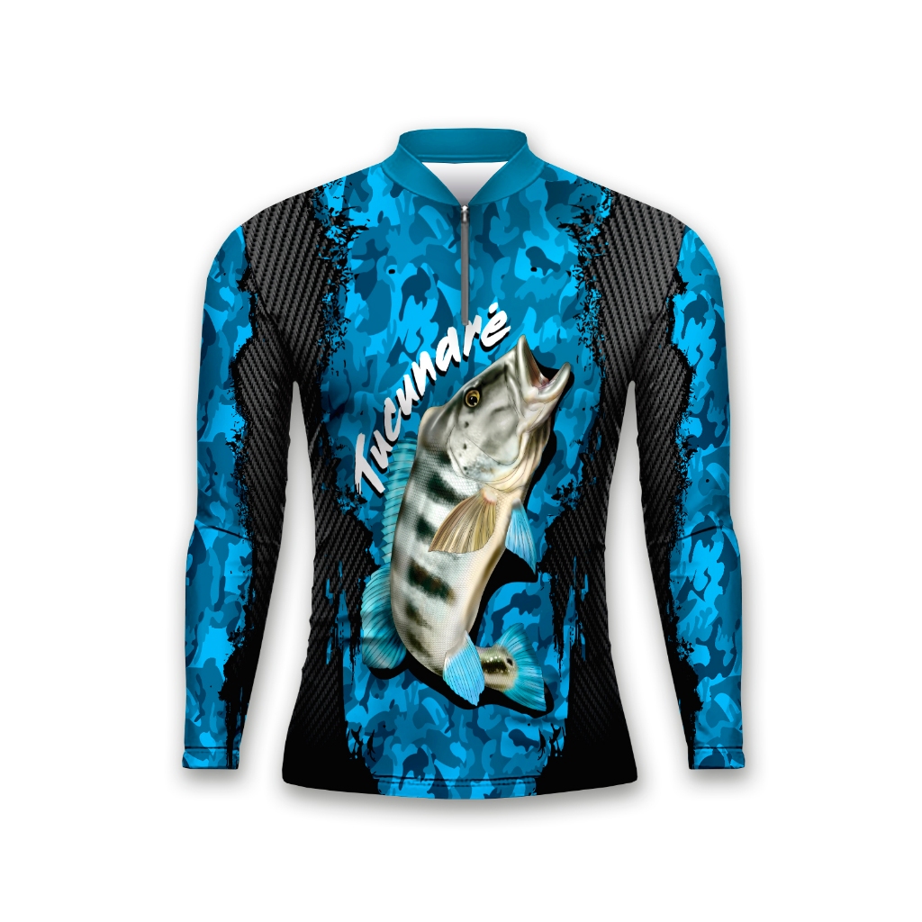 Camiseta de Pesca Proteção Solar UV 50+ Jogá - Tucunaré Azul