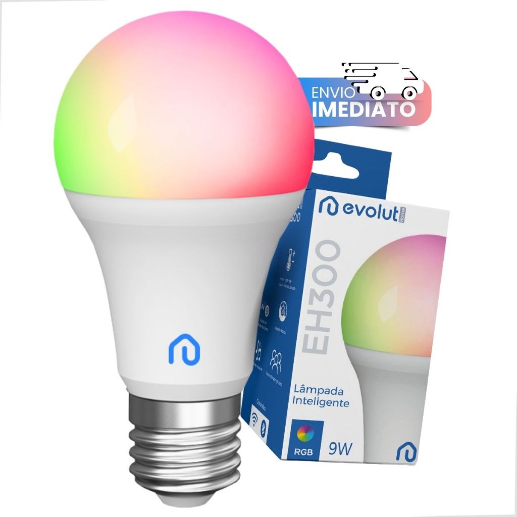 Lâmpada Inteligente Compatível Alexa Wifi Led Rgb 9W E27